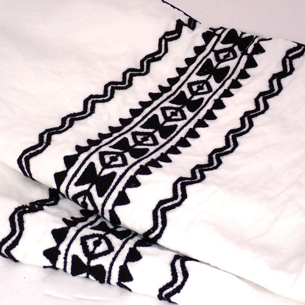 Better Homes & Gardens Black White Embroidered 2-Piece Pillow Sham, King